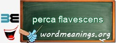 WordMeaning blackboard for perca flavescens